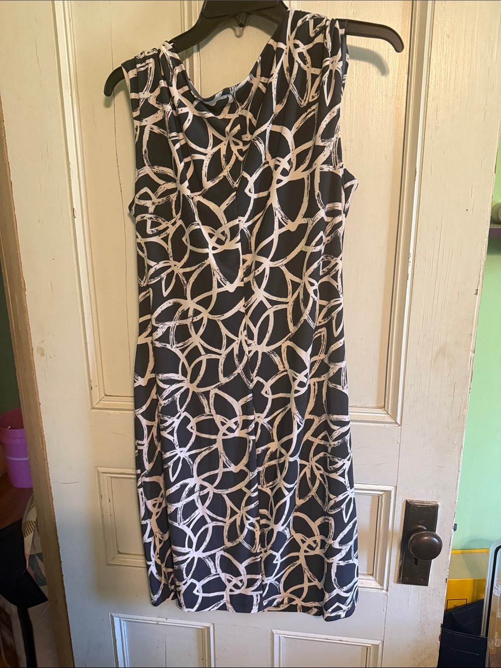 Anne Klein gray and White Cowl Neck Midi Dress - Picture 3 of 3